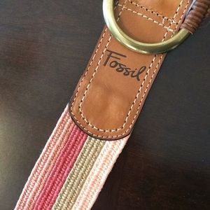 Fossil Accessories - NWOT Fossil Stretch Wrap Buckle Red Multi Belt L Fossil Accessories - NWOT Fossil Stretch Wrap Buckle Red Multi Belt L